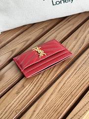 YSL Saint Laurent Card Holder Red Size 10 x 7.5 x 0.5 cm - 4