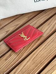 YSL Saint Laurent Card Holder Red Size 10 x 7.5 x 0.5 cm - 2