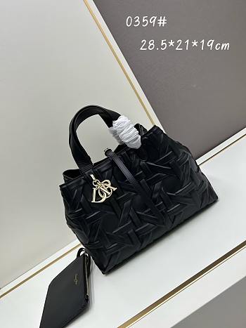 Dior Medium Dior Toujours Bag Black Graphic Cannage Calfskin Size 28.5 cm