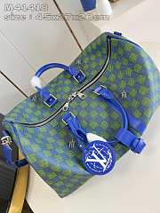 Louis Vuitton Keepall 45 Handbag Green Grid Size 45 x 27 x 20 cm - 3