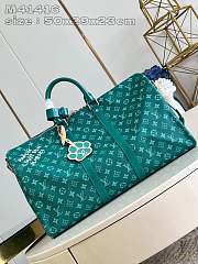 Louis Vuitton Keepall 50 Handbag Green Flower Size 50 x 29 x 23 cm - 1