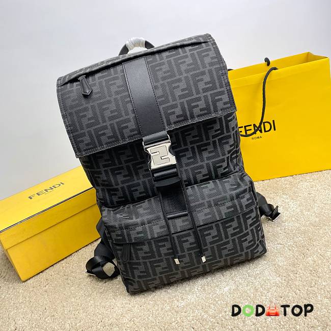 Fendi Dark Grey Jacquard FF Backpack Size 41 x 31 x 19 cm - 1