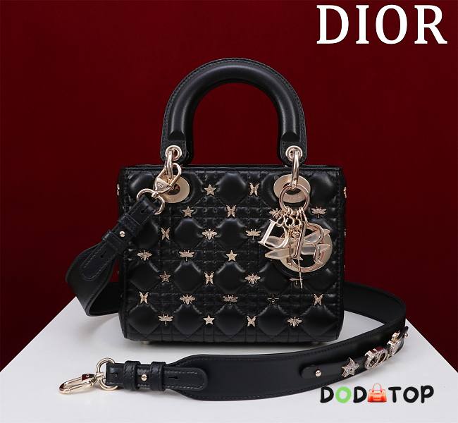 Dior Lady Dior Four-grid Dragonfly Black Size 20 x 16 x 8 cm - 1