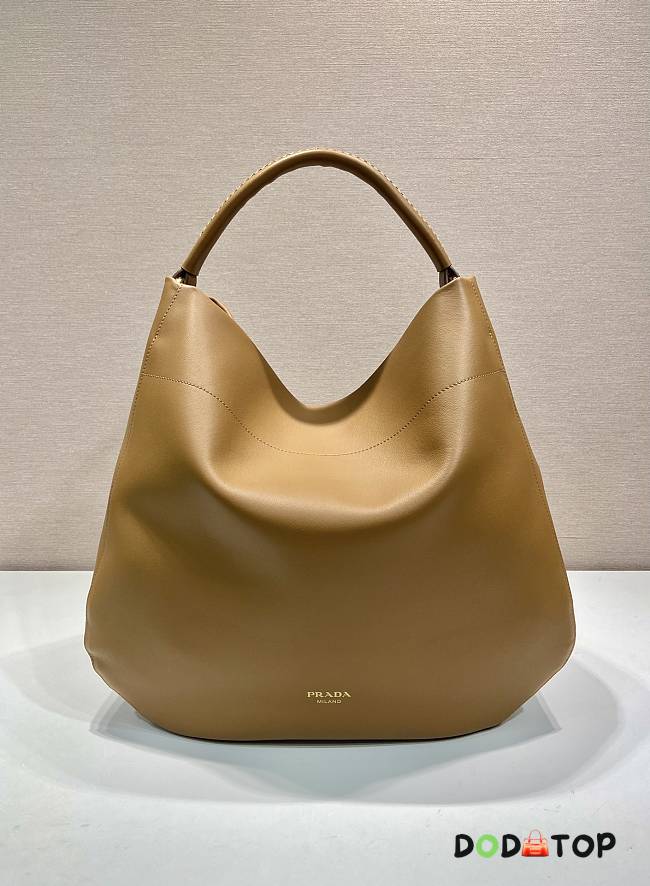 Prada Large Leather Shoulder Bag Brown Size 45.5 x 43 x 11 cm - 1