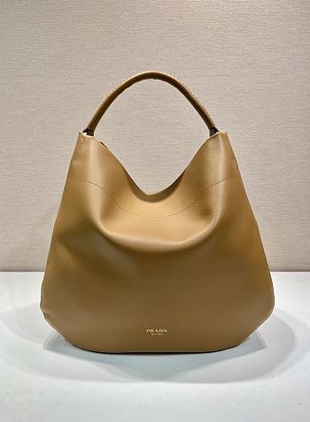 Prada Large Leather Shoulder Bag Brown Size 45.5 x 43 x 11 cm