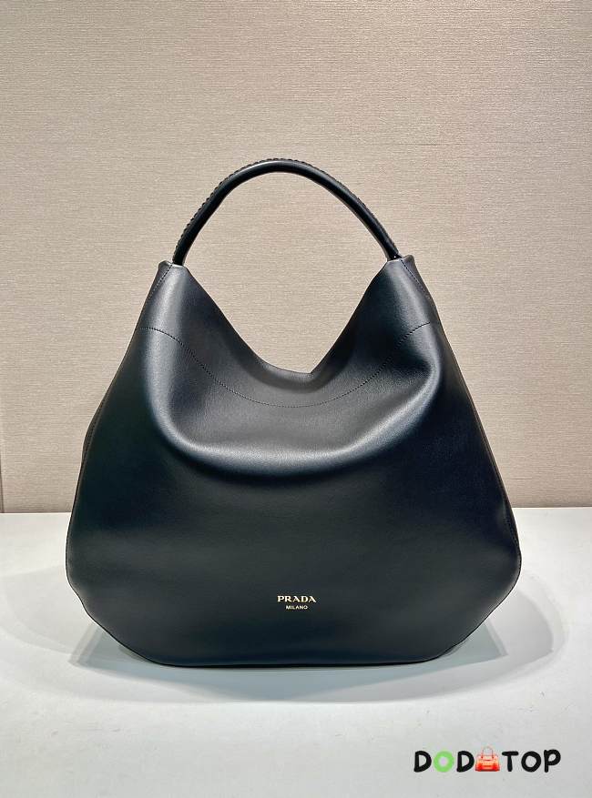 Prada Large Leather Shoulder Bag Black Size 45.5 x 43 x 11 cm - 1