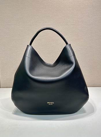 Prada Large Leather Shoulder Bag Black Size 45.5 x 43 x 11 cm