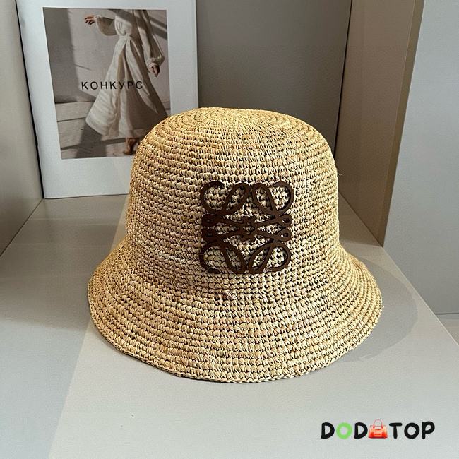 Loewe Anagram Raffia Bucket Hat - 1