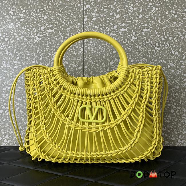 Valentino Garavani Allknots Woven Tote Bag Yellow Size 38 x 34 x 7cm - 1