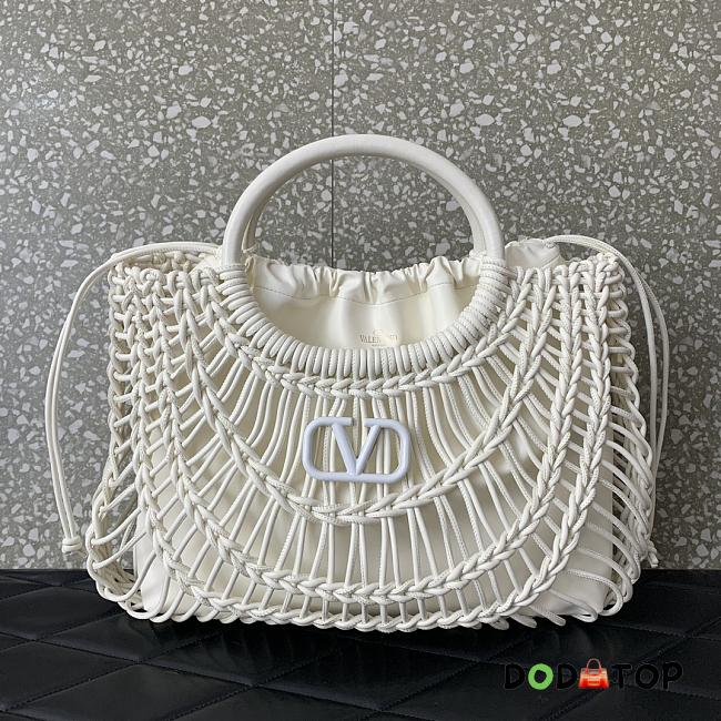 Valentino Garavani Allknots Woven Tote Bag White Size 38 x 34 x 7cm - 1