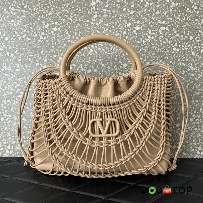 Valentino Garavani Allknots Woven Tote Bag Beige Size 38 x 34 x 7cm - 1