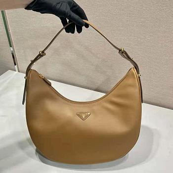 Prada Arqué Large Hobo Shoulder Bag Brown Size 26.5 x 39 x 8 cm