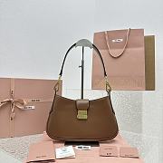 Miu Miu Leather Hobo Handbag Brown Size 28 x 15 x 4 cm - 1