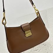 Miu Miu Leather Hobo Handbag Brown Size 28 x 15 x 4 cm - 5