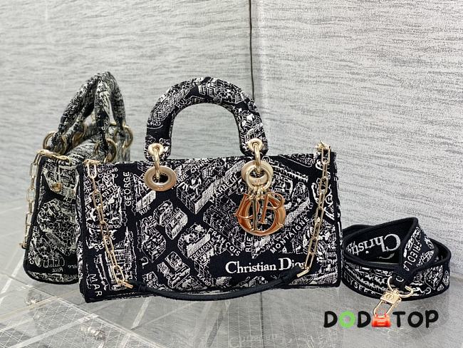 Dior D-Joy Bag Horizontal Paris Map Black Size 26 x 13.5 x 5 cm - 1