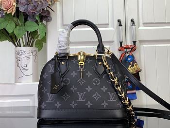 Louis Vuitton Alma BB Handbag M12289 Black Flower Size 23.5 x 17.5x 11.5 cm