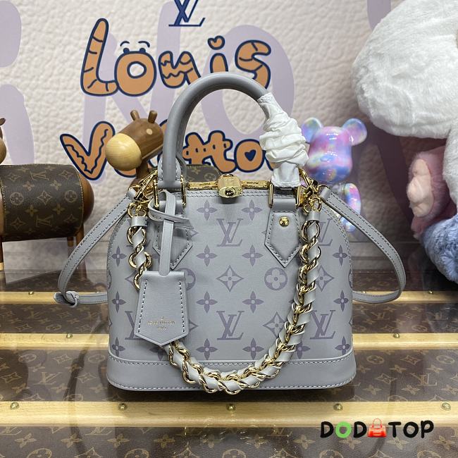 Louis Vuitton Alma BB Handbag M12289 Grey Flower Size 23.5 x 17.5x 11.5 cm - 1