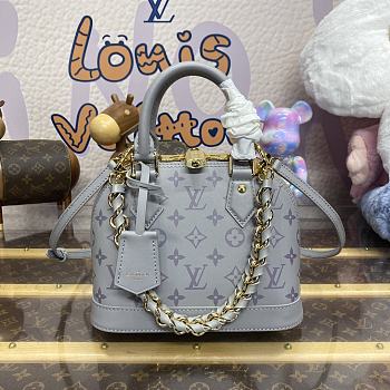 Louis Vuitton Alma BB Handbag M12289 Grey Flower Size 23.5 x 17.5x 11.5 cm