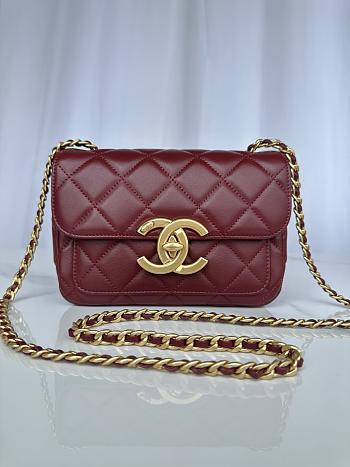 Chanel Mini Flap Bag Red AS5026 Size 20 x 8 x 11 cm