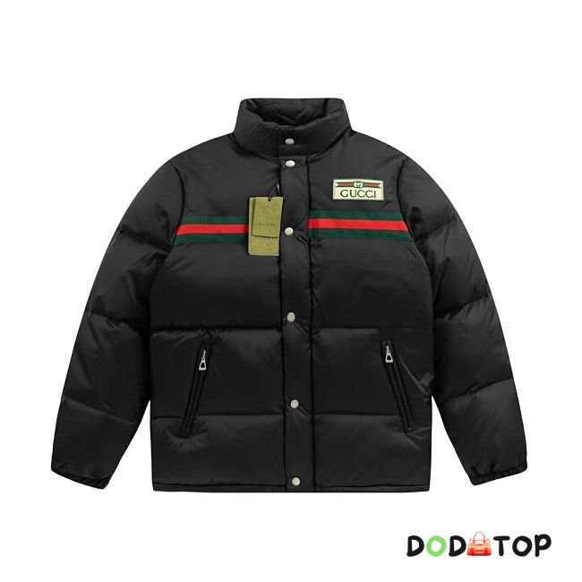 Gucci Padded Nylon Bomber Jacket Black/White - 1