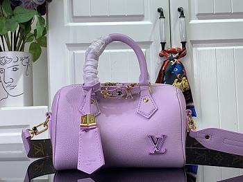 Louis Vuitton Speedy 18 Handbag M24598 Light Purple Size 18 x 12 x 10 cm