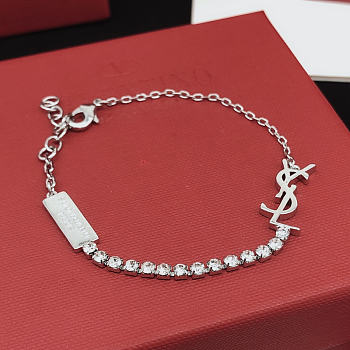 YSL Saint Laurent Logo Charm Bracelet 