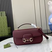 Gucci Horsebit 1955 Small Handbag Red Size 22.6 x 12.7 x 5.6 cm - 1