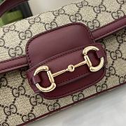 Gucci Horsebit 1955 Small Handbag Brown/Red Size 22.6 x 12.7 x 5.6 cm - 3