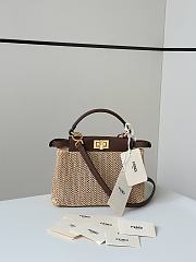 Fendi Peekaboo Mini Rafia Bag Size 23 x 11 x 18 cm - 1