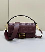 Fendi Baguette Burgundy Bag Size 27 × 5 × 13 cm - 1