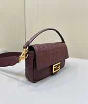 Fendi Baguette Burgundy Bag Size 27 × 5 × 13 cm - 5