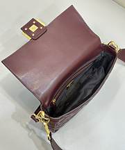 Fendi Baguette Burgundy Bag Size 27 × 5 × 13 cm - 2