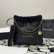 Chanel 22 Black Shearling Small Gold Size 35 x 37 x 7 cm - 1