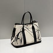 Hermes Canvas and Togo Graffiti Garden Bag Black Size 30/36 cm - 5