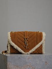 YSL Small Envelope Bag Brown Frosted Size 21 × 13 × 6 cm - 1