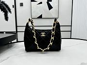  Chanel Small Hobo Black Bag Shiny Lambskin Gold Metal Size 24 x 26 x 9.5 cm - 1