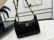  Chanel Small Hobo Black Bag Shiny Lambskin Gold Metal Size 24 x 26 x 9.5 cm - 4