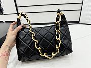  Chanel Small Hobo Black Bag Shiny Lambskin Gold Metal Size 24 x 26 x 9.5 cm - 2