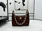 Chanel Small Hobo Brown Bag Shiny Lambskin Gold Metal Size 24 x 26 x 9.5 cm - 1