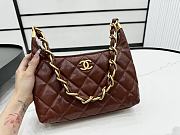 Chanel Small Hobo Brown Bag Shiny Lambskin Gold Metal Size 24 x 26 x 9.5 cm - 6