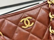 Chanel Small Hobo Brown Bag Shiny Lambskin Gold Metal Size 24 x 26 x 9.5 cm - 2