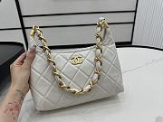 Chanel Small Hobo White Bag Shiny Lambskin Gold Metal Size 24 x 26 x 9.5 cm - 6