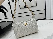 Chanel Small Hobo White Bag Shiny Lambskin Gold Metal Size 24 x 26 x 9.5 cm - 3