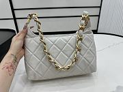 Chanel Small Hobo White Bag Shiny Lambskin Gold Metal Size 24 x 26 x 9.5 cm - 2