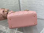 Dior Lady Cannage Lambskin Medium Tote Bag Pink Gold Hardware Size 24 x 20 x 11 cm - 5