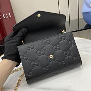 Gucci GG Leather Chain Wallet Black Size 20 x 13 x 6 cm - 5