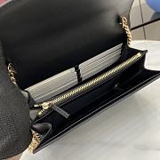 Gucci GG Leather Chain Wallet Black Size 20 x 13 x 6 cm - 6