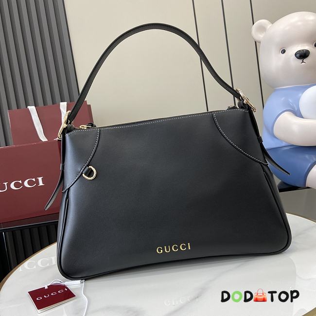 Gucci GG Emblem Medium Tote Bag Black Size 37 x 23 x 8 cm - 1