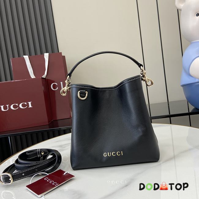 Gucci GG Emblem Mini Bucket Bag Black Size 19 x 18 x 11 cm  - 1