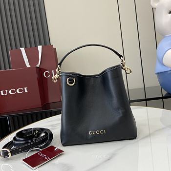 Gucci GG Emblem Mini Bucket Bag Black Size 19 x 18 x 11 cm 